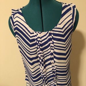 Blue white chevron blouse